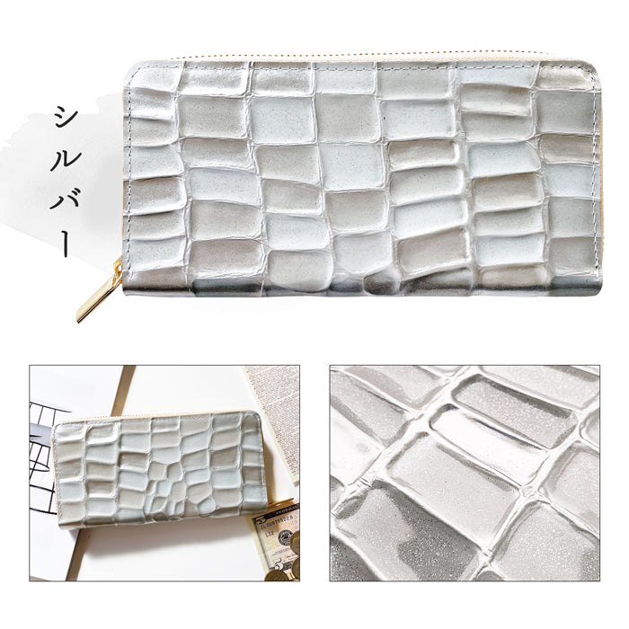 【Leo&Aoi公式ショップ】 2nd ステンドグラス 長財布 レディース ラウンドファスナー 財布 本革 サイフ さいふ ウォレット 革 牛革 レザー カード収納 革財布 ラウンド長財布 ラウンド財布 長サイフ 本革長財布 エナメル加工 ハンドメイド【安心の返品保証付き】
