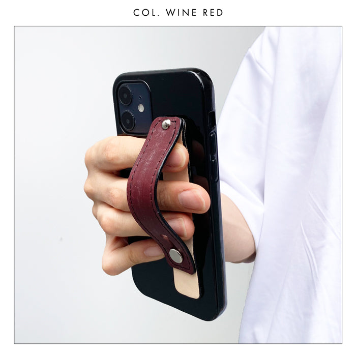 【Leo&Aoi公式ショップ】 ブライドルレザー スマホバンド 本革 スマホベルト レザー スマホリング 落下防止 ベルト バンド ホルダー 片手 スタンド スライドベルト スマホスタンド タンニンなめし ブルーム イギリス製 革 高級 牛革 【安心の返品保証付き】