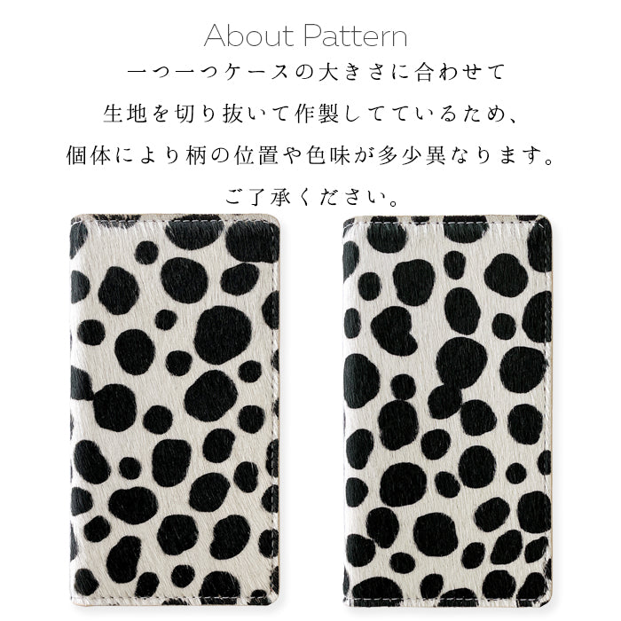 【Leo&Aoi公式ショップ】 XPERIA Ace II SO-41B ケース カバー 本革 ハラコ ダルメシアン 手帳型ケース so41b エクスペリア スマホケース 【安心の返品保証付き】