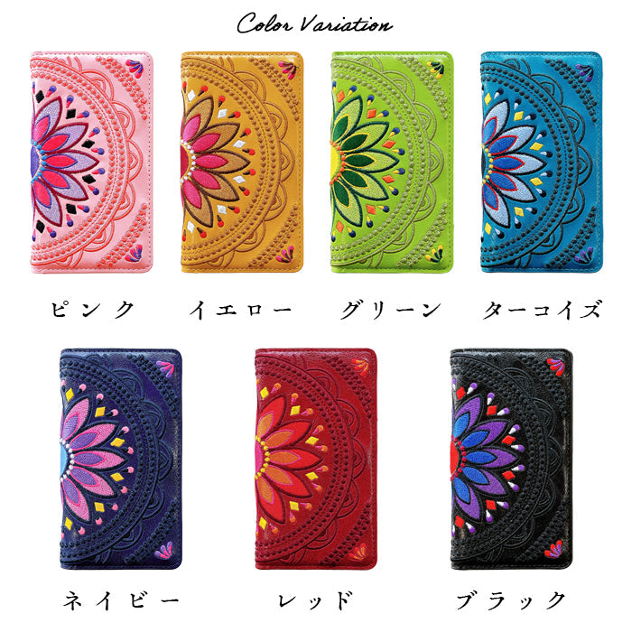 【Leo&Aoi公式ショップ】 Galaxy A57 5G SC-54G SCG39 SM-A576Q カバー 手帳型 エスニック 刺繍 手帳型ケース sc54g ギャラクシー スマホケース