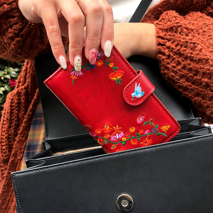 【Leo&Aoi公式ショップ】 花刺繍 スマホケース 手帳型ケース 100機種以上対応