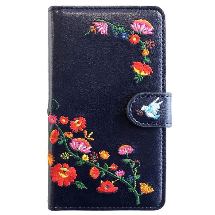 【Leo&Aoi公式ショップ】 花刺繍 スマホケース 手帳型ケース 100機種以上対応