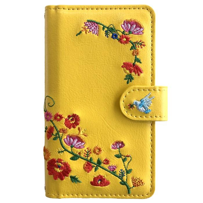 【Leo&Aoi公式ショップ】 花刺繍 スマホケース 手帳型ケース 100機種以上対応