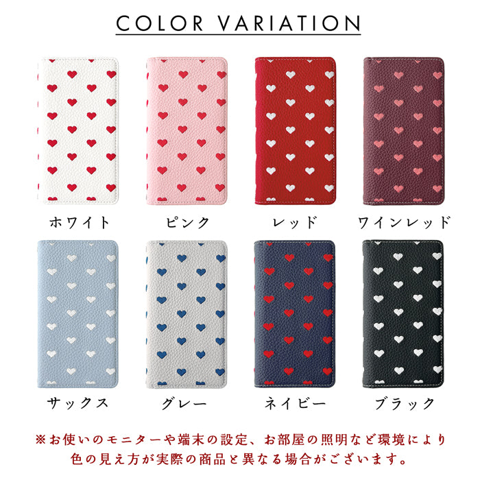 【Leo&Aoi公式ショップ】 ハート刺繍 スマホケース 手帳型ケース 100機種以上対応
