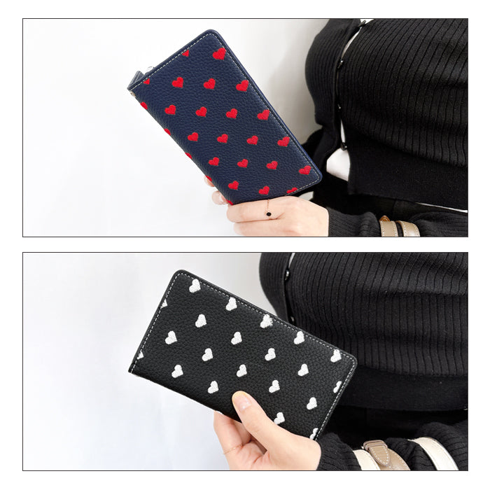 【Leo&Aoi公式ショップ】 iPhone16e ケース iPhone 16e カバー 手帳型 ハート刺繍 手帳型ケース アイフォン16e スマホケース 【安心の返品保証付き】