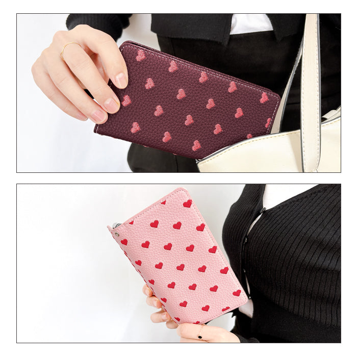 【Leo&Aoi公式ショップ】 iPhone16e ケース iPhone 16e カバー 手帳型 ハート刺繍 手帳型ケース アイフォン16e スマホケース 【安心の返品保証付き】