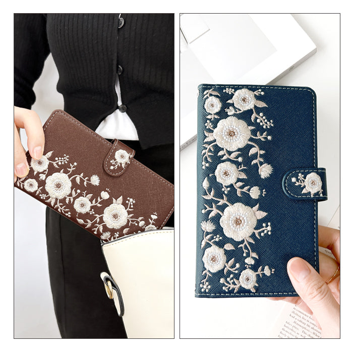 【Leo&Aoi公式ショップ】 インド刺繍 スマホケース 手帳型ケース 100機種以上対応