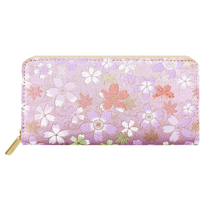 【Leo&Aoi公式ショップ】 西陣織 彩 長財布 金襴 財布 ラウンドファスナー カード収納 サイフ さいふ ウォレット ラウンド長財布 ラウンド財布 長サイフ 和風 和柄 和 豪華 織物 桜 波割付 菊花文 菊花 風神雷神 レディース メンズ 女性 男性 ハンドメイド【安心の返品保証付き】