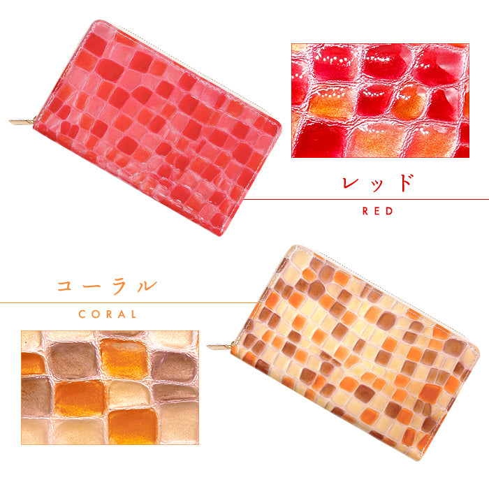 【Leo&Aoi公式ショップ】本革 上品なステンドグラス マルチケース 長財布 通帳ケース パスポートケース 母子手帳ケース 大容量 スリム設計 ファスナー付き メンズ レディース おしゃれ ハンドメイド 【安心の返品保証付き】