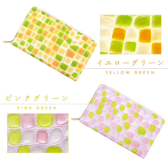【Leo&Aoi公式ショップ】本革 上品なステンドグラス マルチケース 長財布 通帳ケース パスポートケース 母子手帳ケース 大容量 スリム設計 ファスナー付き メンズ レディース おしゃれ ハンドメイド 【安心の返品保証付き】