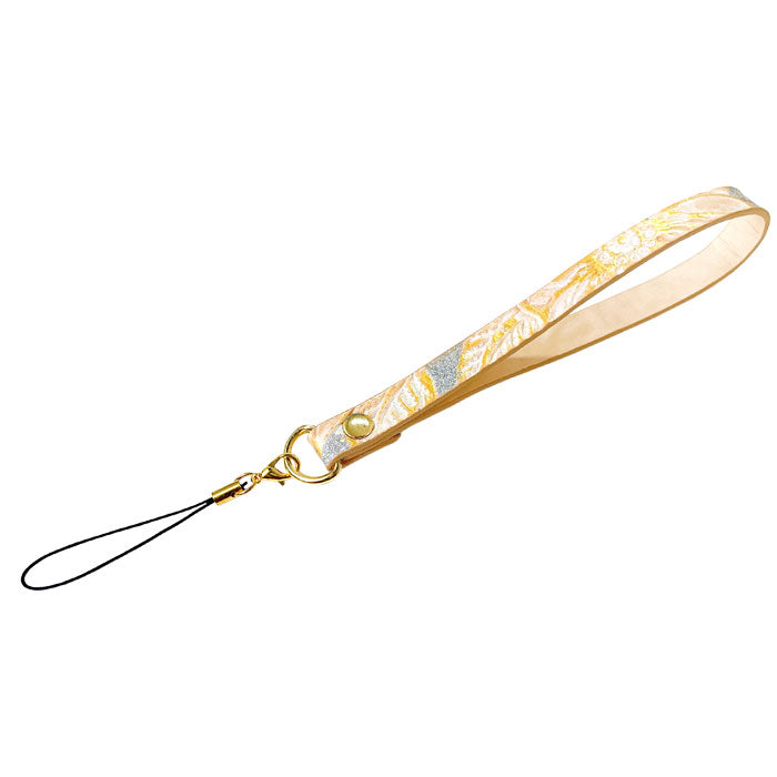 【Leo&Aoi公式ショップ】 牛革 ラメフラワー 型押し ストラップ 本革 紐ストラップ マルチストラップ 携帯ストラップ レザー 携帯 スマホ キーホルダー パスケース 定期入れ リストストラップ 革 手帳型 スマホケース 落下防止 レディース 花 花柄 【安心の返品保証付き】