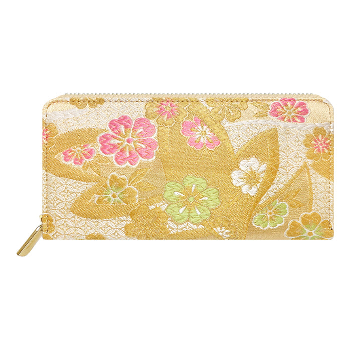 【Leo&Aoi公式ショップ】 西陣織 松 長財布 カード収納 レディース ラウンドファスナー 財布 金襴 和風 和柄 サイフ さいふ ウォレット ラウンド長財布 ラウンド財布 長サイフ 和 豪華 織物 鳳凰 桜 鯉 源氏物語 花唐草 鶴 七宝地文 女性 ハンドメイド【安心の返品保証付き】