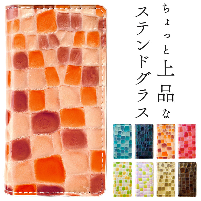 【Leo&Aoi公式ショップ】 本革 ちょっと上品なステンドグラス スマホケース 手帳型ケース 100機種以上対応