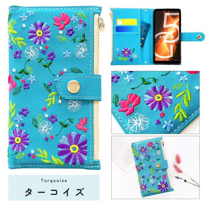 【Leo&Aoi公式ショップ】 iPhone16e ケース iPhone 16e カバー 手帳型 おしゃれ 花刺繍 手帳型ケース アイフォン16e スマホケース