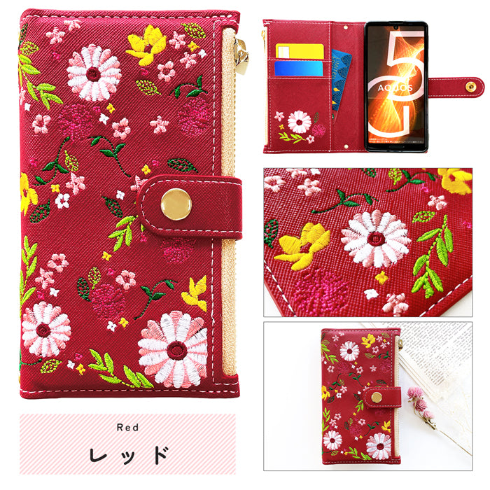 【Leo&Aoi公式ショップ】 iPhone16e ケース iPhone 16e カバー 手帳型 おしゃれ 花刺繍 手帳型ケース アイフォン16e スマホケース