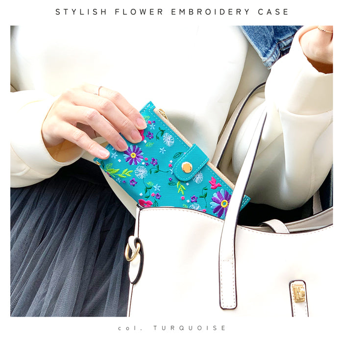 【Leo&Aoi公式ショップ】 iPhone16e ケース iPhone 16e カバー 手帳型 おしゃれ 花刺繍 手帳型ケース アイフォン16e スマホケース