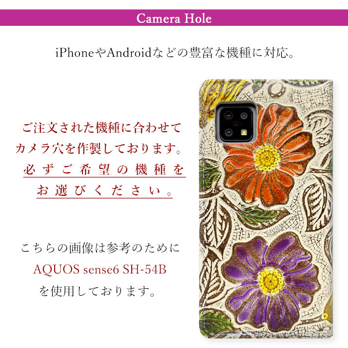 【Leo&Aoi公式ショップ】 iPhone 13 Pro Max ケース カバー iPhone13promax 手帳型本革 レトロな 花 型押し 手帳型ケース アイフォン 13 プロ マックス スマホケース 【安心の返品保証付き】