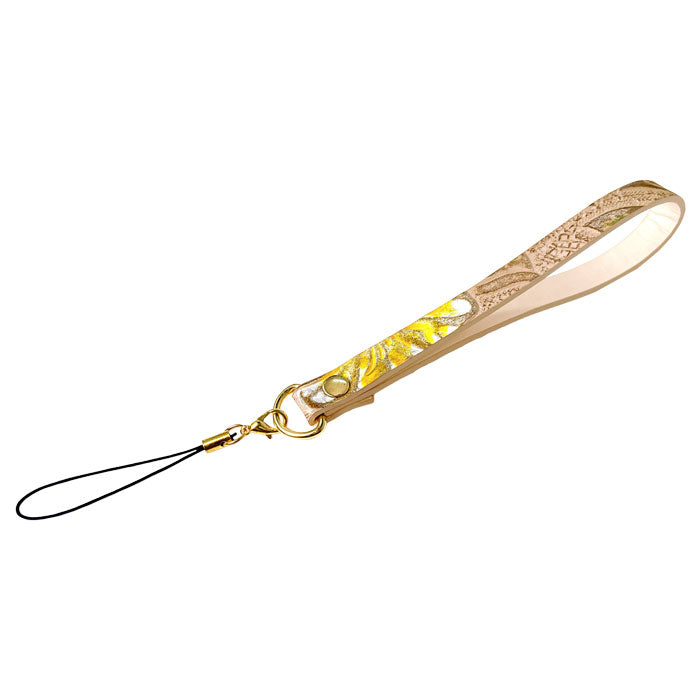 【Leo&Aoi公式ショップ】 牛革 レトロな 花型押し ストラップ 本革 紐ストラップ マルチストラップ 携帯ストラップ レザー 携帯 スマホ キーホルダー パスケース 定期入れ リストストラップ 革 手帳型 スマホケース 落下防止 レディース 花 花柄 【安心の返品保証付き】
