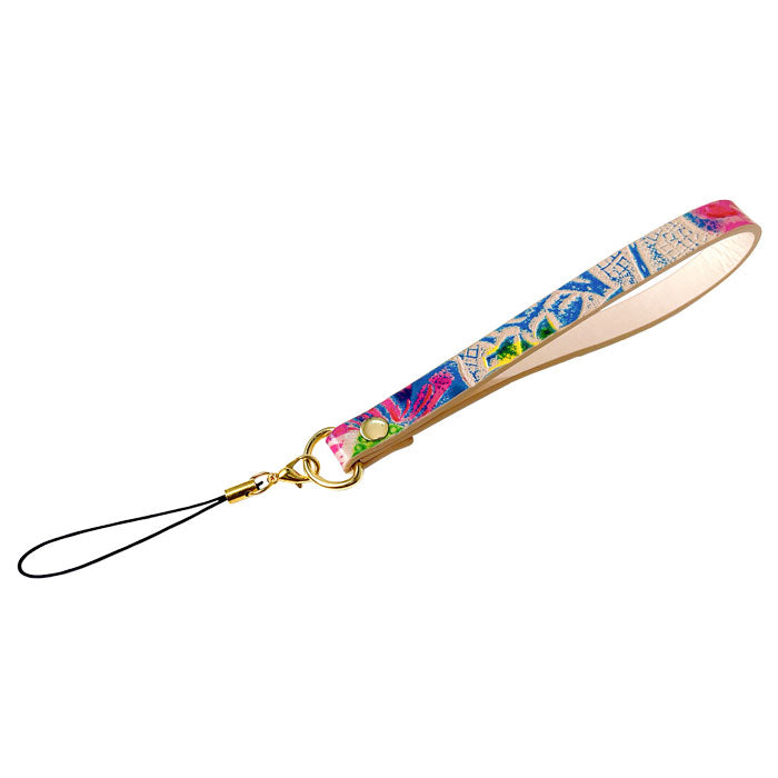 【Leo&Aoi公式ショップ】 牛革 レトロな 花型押し ストラップ 本革 紐ストラップ マルチストラップ 携帯ストラップ レザー 携帯 スマホ キーホルダー パスケース 定期入れ リストストラップ 革 手帳型 スマホケース 落下防止 レディース 花 花柄 【安心の返品保証付き】
