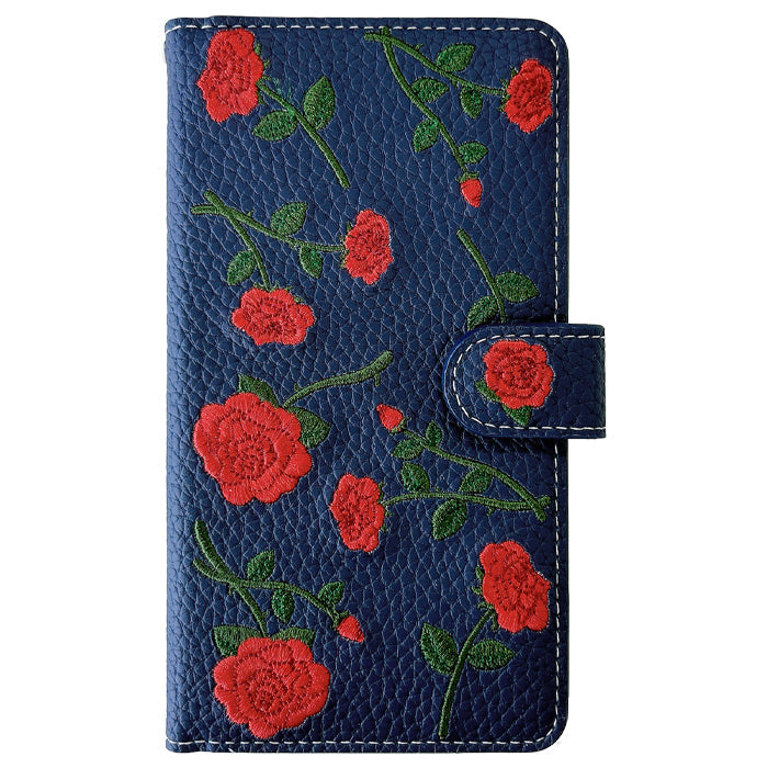 【Leo&Aoi公式ショップ】 arrows We2 F-52E FCG02 M07 A402FC ケース バラ刺繍 手帳型ケース f52e アローズ ウィー スマホケース 【安心の返品保証付き】
