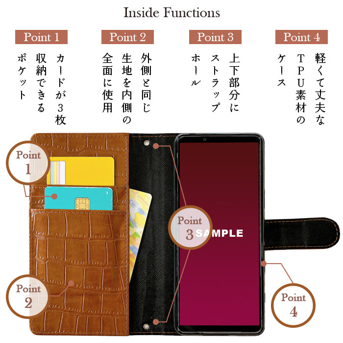 【Leo&Aoi公式ショップ】 arrows We2 F-52E FCG02 M07 A402FC ケース 渋い クロコダイル風 手帳型ケース f52e アローズ ウィー スマホケース