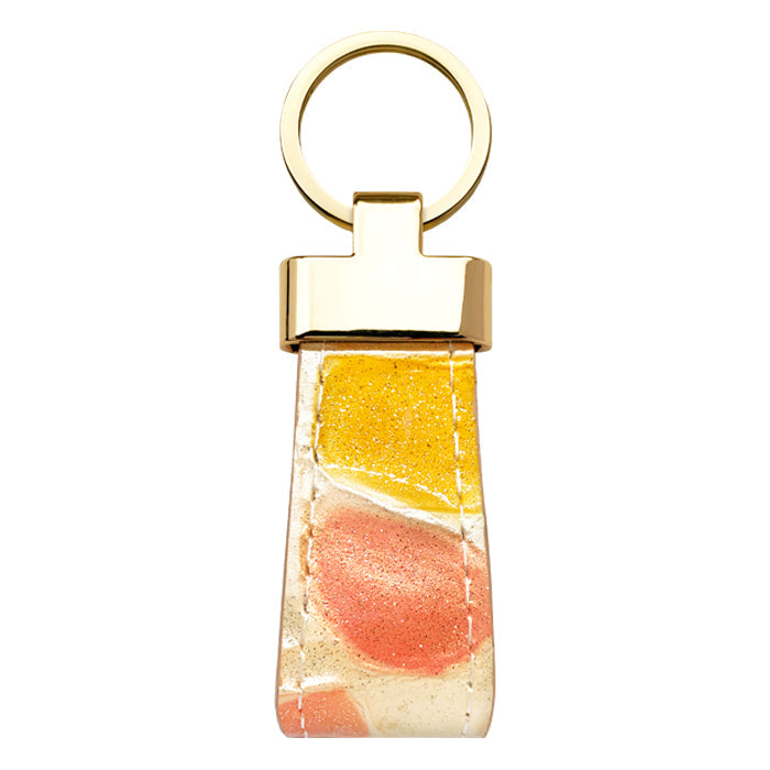 【Leo&Aoi公式ショップ】 牛革 ステンドグラス スマートキーリング 本革 キーホルダー バッグチャーム 本革キーリング レザー 鍵 カギ レディース エナメル 型押し 【安心の返品保証付き】