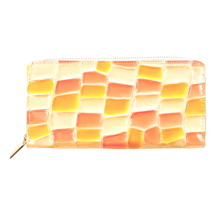 【Leo&Aoi公式ショップ】 ステンドグラス 長財布 エナメル長財布 財布 レディース 本革 ラウンドファスナー サイフ さいふ ウォレット 革 牛革 レザー カード収納 革財布 ラウンド長財布 ラウンド財布 長サイフ 本革長財布 エナメル加工 ハンドメイド【安心の返品保証付き】