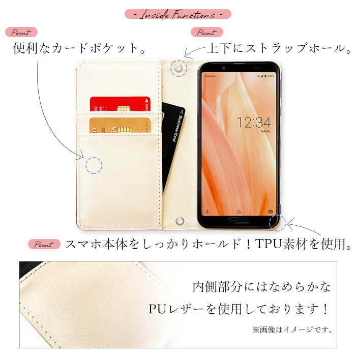 【Leo&Aoi公式ショップ】 かんたんスマホ5 A601ZT ケース カバー 手帳型 本革 ステンドグラス ローズ 手帳型ケース 簡単スマホ スマホケース 【安心の返品保証付き】