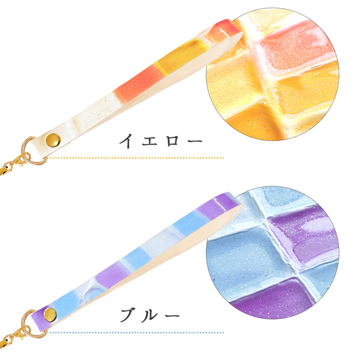 【Leo&Aoi公式ショップ】 牛革 ステンドグラス ストラップ 本革 マルチストラップ 携帯ストラップ レザー 携帯 スマホ キーホルダー パスケース 定期入れ リストストラップ 革 手帳型 スマホケース 落下防止 レディース 【安心の返品保証付き】
