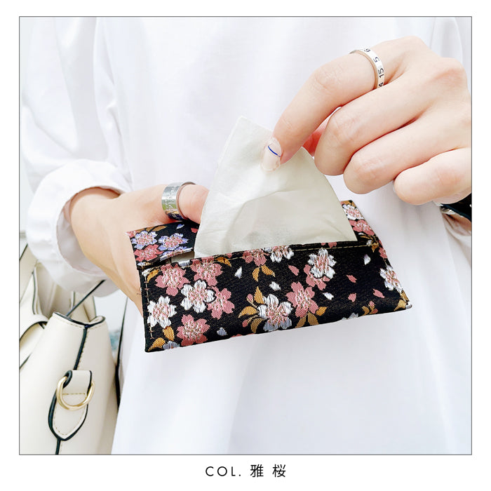 【Leo&Aoi公式ショップ】 西陣織 宵 ティッシュケース ポケットティッシュ入れ ティッシュカバー 高級 ポケットティッシュケース カバー ハンドメイド 上品 華やか かわいい お洒落 高級 金襴 和雑貨 【安心の返品保証付き】