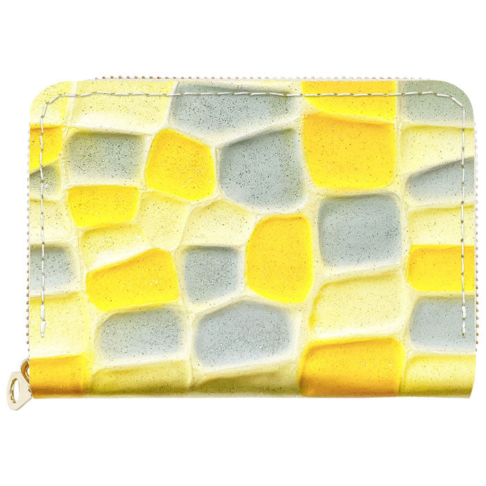【Leo&Aoi公式ショップ】 2nd ステンドグラス ミニウォレット ミニ財布 財布 小さい財布 本革 2コンパクト 牛革 サイフ さいふ ウォレット 革 エナメル加工 レザー カード収納 革財布 ラウンド財布 ミニサイフ 本革ミニ財布 レディース  ハンドメイド【安心の返品保証付き】