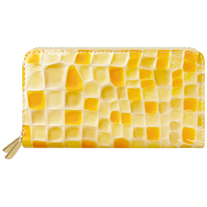 【Leo&Aoi公式ショップ】 本革 3rd ステンドグラス 蛇腹 ダブルファスナー 長財布 レディース メンズ カード収納 大きい財布 ラウンド型長財布 【安心の返品保証付き】