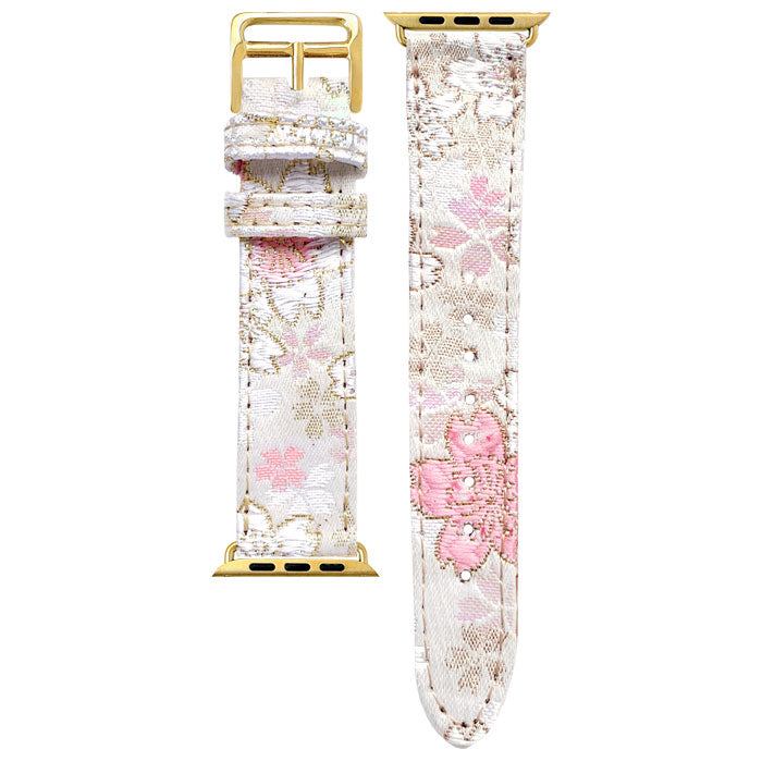 【Leo&Aoi公式ショップ】 西陣織 明 アップルウォッチ バンド Apple Watch レザー 付け替え 交換 ベルト applewatchseries 7 SE 6 5 4 3 2 1 全シリーズ対応 着物 和風 和柄 和 豪華 織物 レディース ハンドメイド 38mm 40mm 41mm 42mm 44mm 45mm 【安心の返品保証付き】
