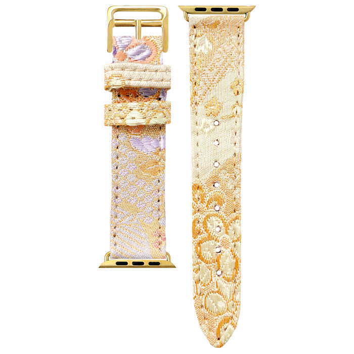 【Leo&Aoi公式ショップ】 西陣織 明 アップルウォッチ バンド Apple Watch レザー 付け替え 交換 ベルト applewatchseries 7 SE 6 5 4 3 2 1 全シリーズ対応 着物 和風 和柄 和 豪華 織物 レディース ハンドメイド 38mm 40mm 41mm 42mm 44mm 45mm 【安心の返品保証付き】