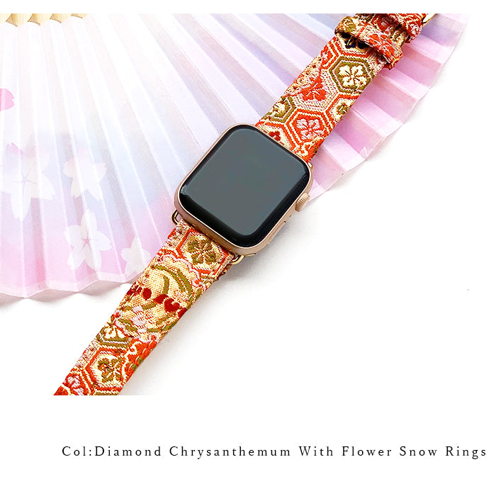 【Leo&Aoi公式ショップ】 西陣織 明 アップルウォッチ バンド Apple Watch レザー 付け替え 交換 ベルト applewatchseries 7 SE 6 5 4 3 2 1 全シリーズ対応 着物 和風 和柄 和 豪華 織物 レディース ハンドメイド 38mm 40mm 41mm 42mm 44mm 45mm 【安心の返品保証付き】