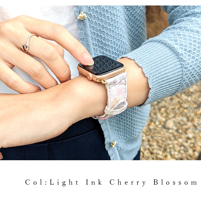 【Leo&Aoi公式ショップ】 西陣織 明 アップルウォッチ バンド Apple Watch レザー 付け替え 交換 ベルト applewatchseries 7 SE 6 5 4 3 2 1 全シリーズ対応 着物 和風 和柄 和 豪華 織物 レディース ハンドメイド 38mm 40mm 41mm 42mm 44mm 45mm 【安心の返品保証付き】