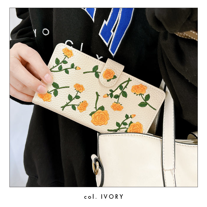 【Leo&Aoi公式ショップ】 iphone17 ケース iPhone 17 カバー 手帳型 バラ刺繍 手帳型ケース アイフォン17 スマホケース 【安心の返品保証付き】