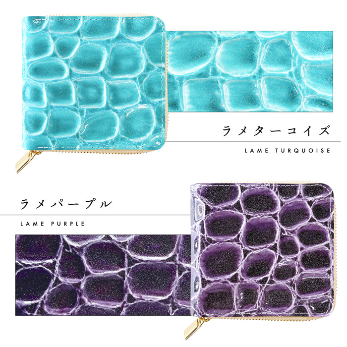【Leo&Aoi公式ショップ】 ラウンドファスナー グランコッコ ラウンド型 二つ折り財布 本革 財布 小銭入れ レディース 薄型 コインケース付き  【安心の返品保証付き】