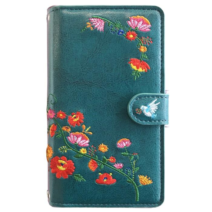 【Leo&Aoi公式ショップ】  花刺繍 スマホケース 手帳型ケース 100機種以上対応