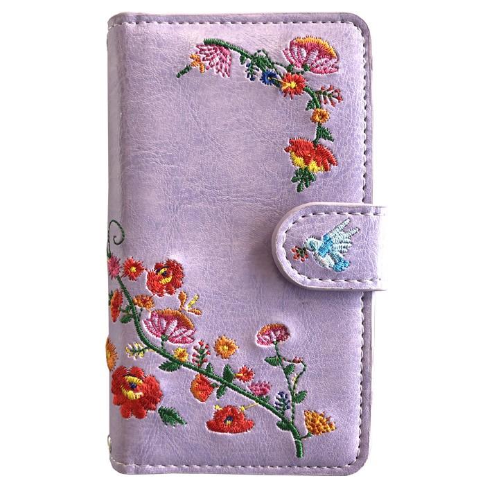 【Leo&Aoi公式ショップ】  花刺繍 スマホケース 手帳型ケース 100機種以上対応