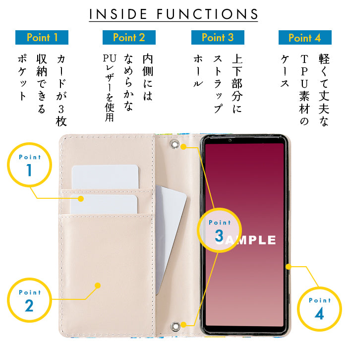 【Leo&Aoi公式ショップ】 GALAXY S23 SC-51D SCG19 ケース 手帳型 本革 ハワイアン柄 手帳型ケース sc51d galaxys23 ギャラクシー スマホケース【安心の返品保証付き】