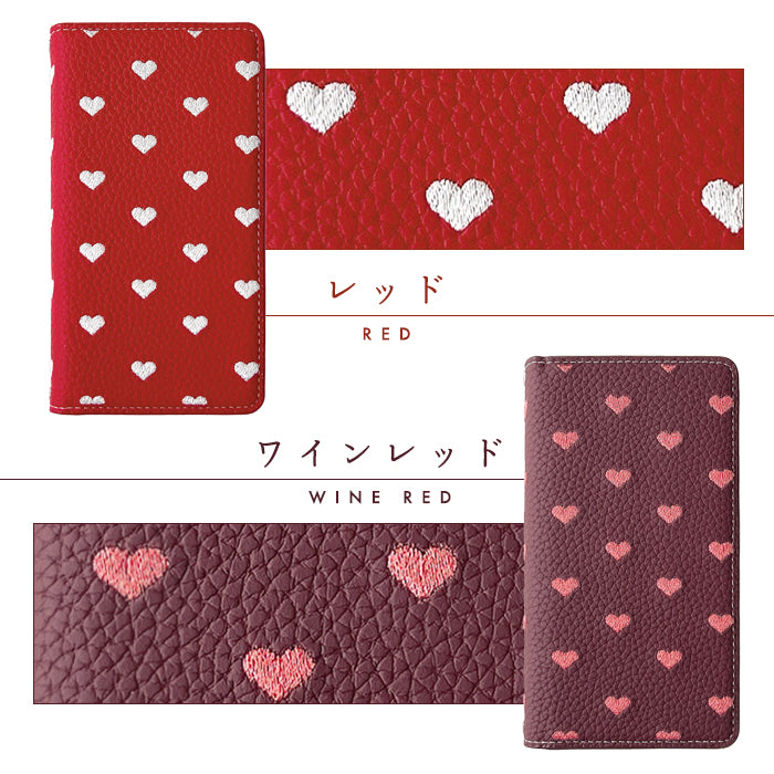 【Leo&Aoi公式ショップ】 Galaxy S26 SC-51G SCG36 SM-S942Q ケース ハート刺繍 手帳型ケース sc51g ギャラクシー galaxys26 スマホケース 【安心の返品保証付き】