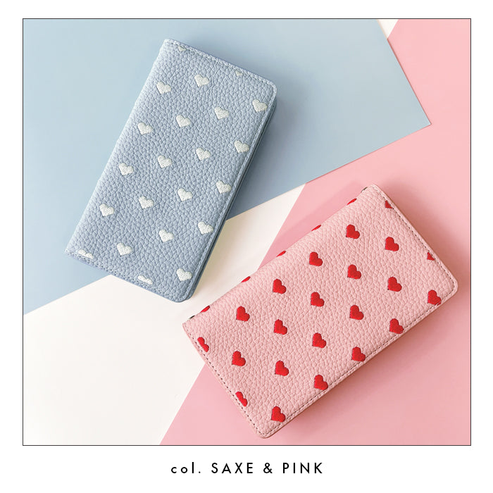 【Leo&Aoi公式ショップ】 iphone17 ケース iPhone 17 カバー 手帳型 ハート刺繍 手帳型ケース アイフォン17 スマホケース 【安心の返品保証付き】