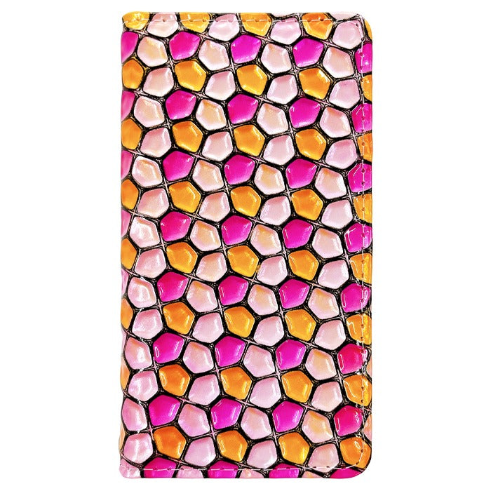 【Leo&Aoi公式ショップ】  本革 ハニカム ステンドグラス スマホケース 手帳型ケース arrows シリーズ 対応