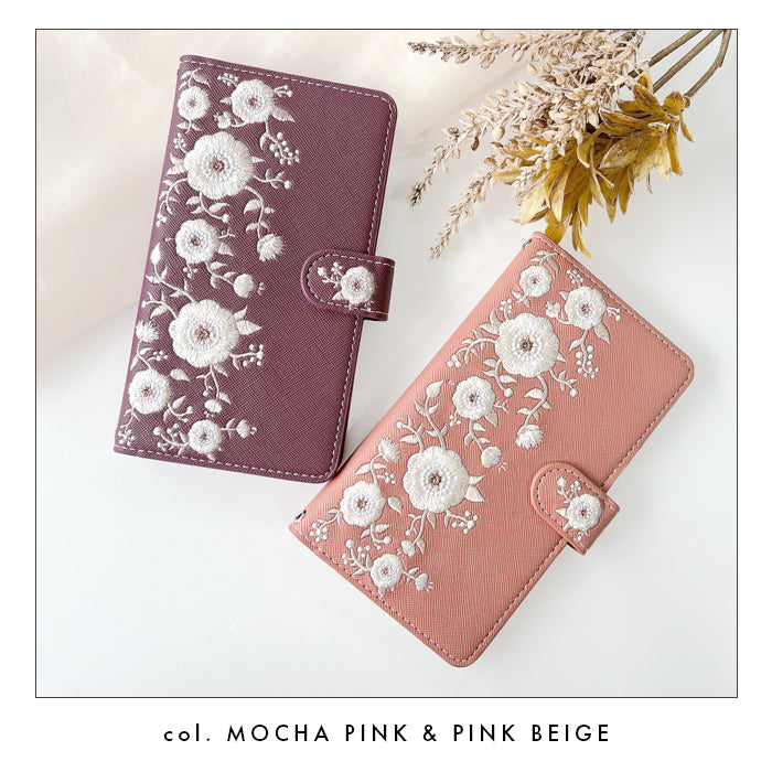 【Leo&Aoi公式ショップ】  インド刺繍 スマホケース 手帳型ケース 100機種以上対応