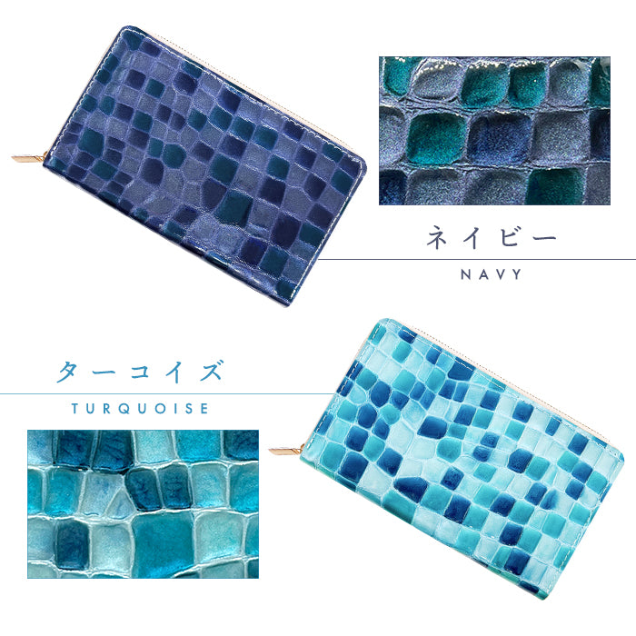 【Leo&Aoi公式ショップ】本革 上品なステンドグラス マルチケース 長財布 通帳ケース パスポートケース 母子手帳ケース 大容量 スリム設計 ファスナー付き メンズ レディース おしゃれ ハンドメイド 【安心の返品保証付き】