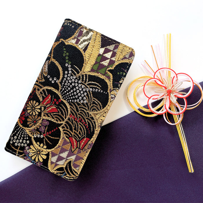 【Leo&Aoi公式ショップ】 XPERIA Ace II SO-41B ケース カバー 西陣織 着物 高美者 手帳型ケース so41b エクスペリア スマホケース 【安心の返品保証付き】