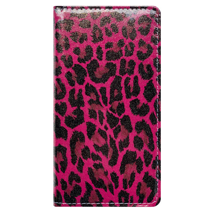 【Leo&Aoi公式ショップ】  本革 ヒョウ柄エナメル スマホケース 手帳型ケース arrows シリーズ 対応