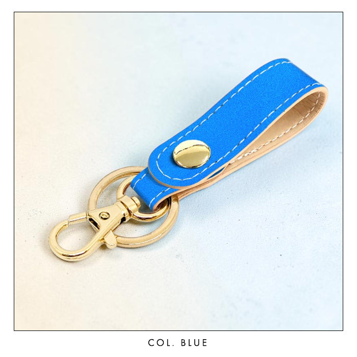 【Leo&Aoi公式ショップ】 はげにくい ネオンカラー キーリング 本革 スナップボタン キーホルダー バッグチャーム 蛍光カラー 【安心の返品保証付き】