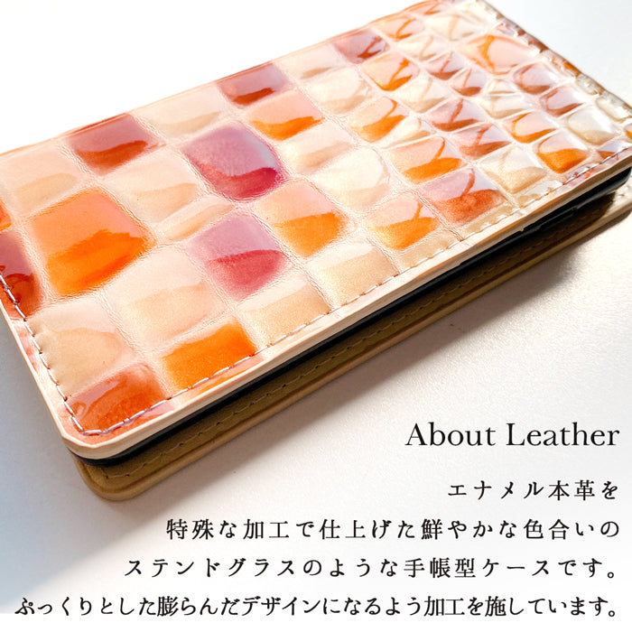 【Leo&Aoi公式ショップ】 iPhone15pro ケース iPhone 15 pro カバー 手帳型 本革 ちょっと上品なステンドグラス 手帳型ケース アイフォン15プロ スマホケース【安心の返品保証付き】